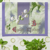 谷のイースター十字のユリ キッチンタオル (折り畳み)