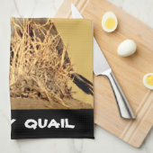 谷のウズラ(カリフォルニア) キッチンタオル (四つ折り)