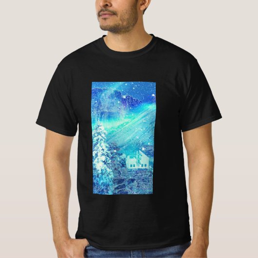 谷のオーロラTシャツのクローズアップ Tシャツ (正面)