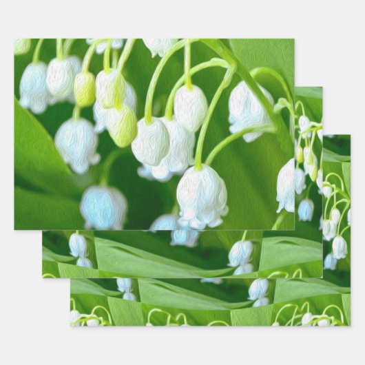 谷のパターンのハッピーリリー ラッピングペーパーシート (セット)