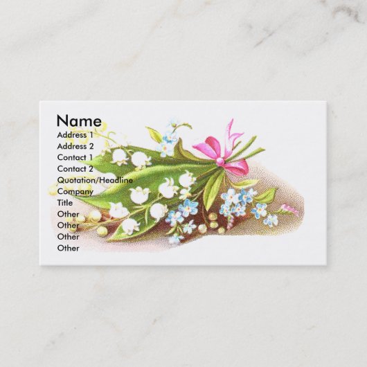 谷のビクトリアンなスクラップブックカードのユリ 名刺 (正面)