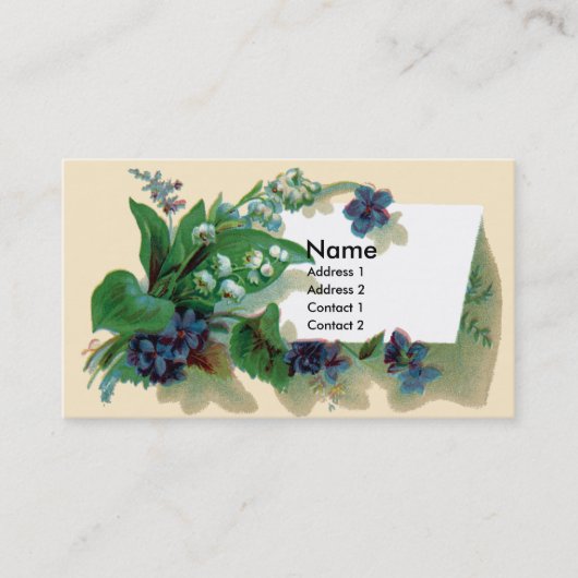 谷のビクトリア時代の人のバイオレットそしてユリ 名刺 (正面)