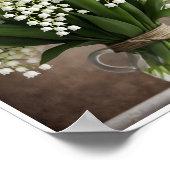 谷のフレッシュリリー花のポスター壁の装飾 ポスター (角)