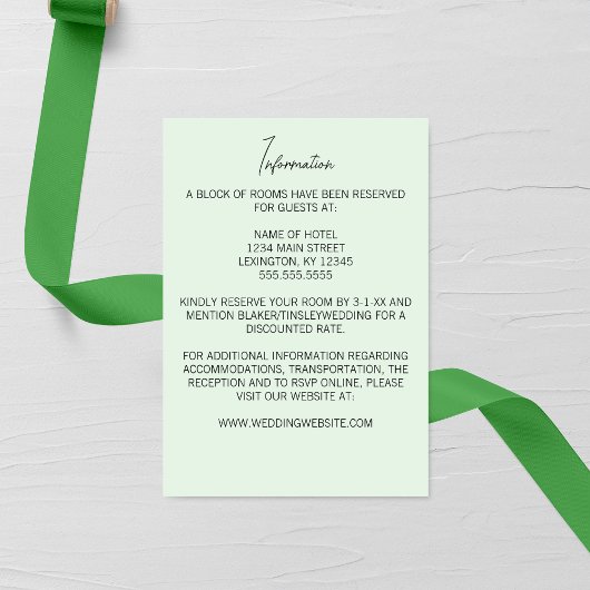 谷のミニマル結婚スリリー エンクロージャーカード