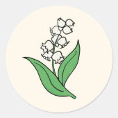 谷のミニマル結婚スリリー ラウンドシール (正面)