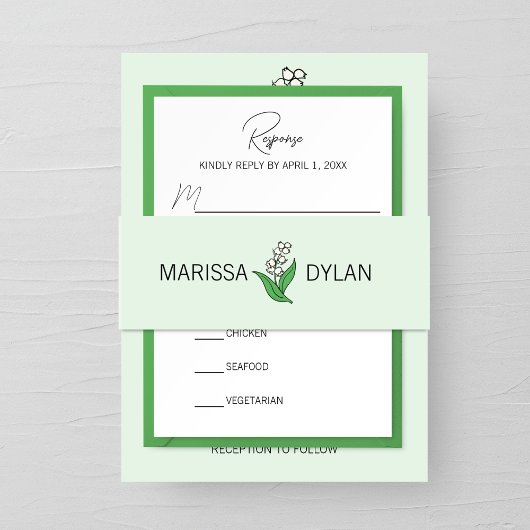 谷のミニマル結婚スリリー 招待状ベリーバンド