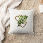 谷のユリが付いている2つのハート クッション (ブランケット)