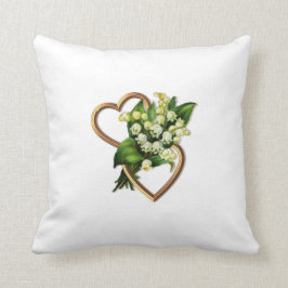 谷のユリが付いている2つのハート クッション