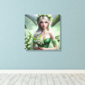 谷のユリの美しいメイの妖精 キャンバスプリント (インサイチュ (ウッドフロア))