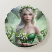 谷のユリの美しいメイの妖精 ラウンドクッション (裏面)