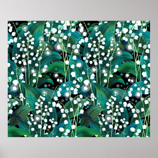 谷のリリー。シームレスな背景パターン ポスター (正面)