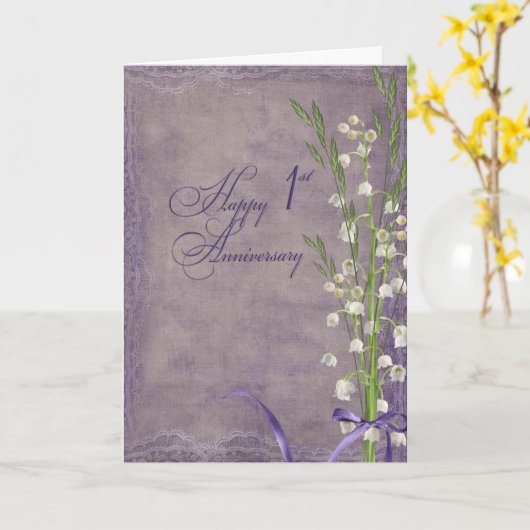 谷の一周年リリー カード (黄色い花)