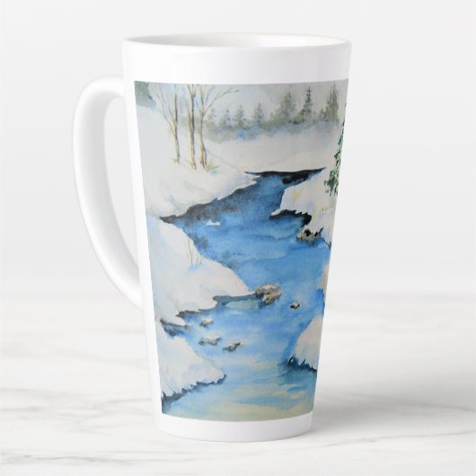 谷の冬 カフェラテマグ (左アングル)