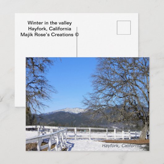 谷の冬….. ポストカード (正面/裏面)