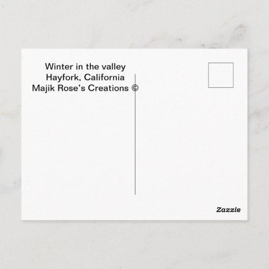 谷の冬….. ポストカード (裏面)