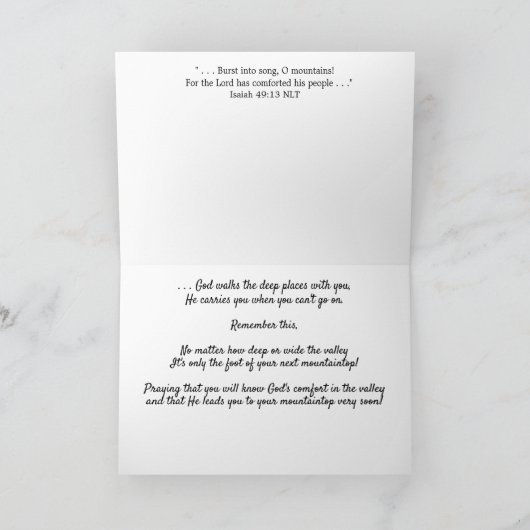 谷の勇気付けられるの挨拶状を通して カード (内部)