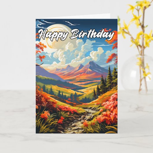 谷の夏の終わりの日 カード (黄色い花)