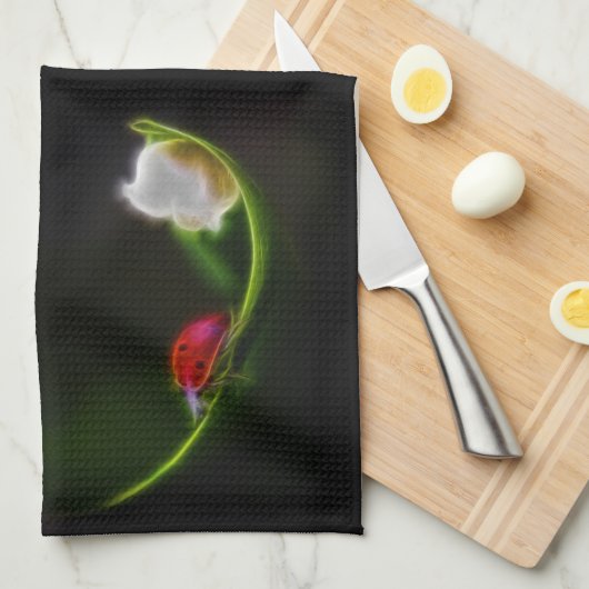 谷の女性 キッチンタオル (四つ折り)