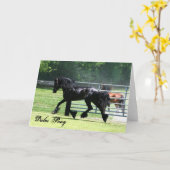 谷の子馬の小走りに走るカード カード (黄色い花)