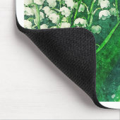 谷の水彩画の植物のユリ マウスパッド (コーナー)