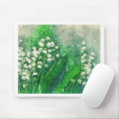 谷の水彩画の植物のユリ マウスパッド (マウス)