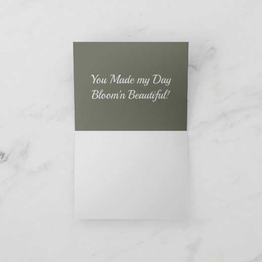 谷の水彩画の花柄のユリ サンキューカード (内部)