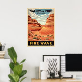 谷の火災州パーク – Fire Wave V01 ポスター (ホームオフィス)