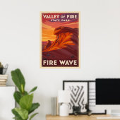 谷の火災州パーク – Fire Wave V02 ポスター (ホームオフィス)