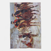 谷の炉の~のワシントン州そしてラファイエット キッチンタオル (縦)