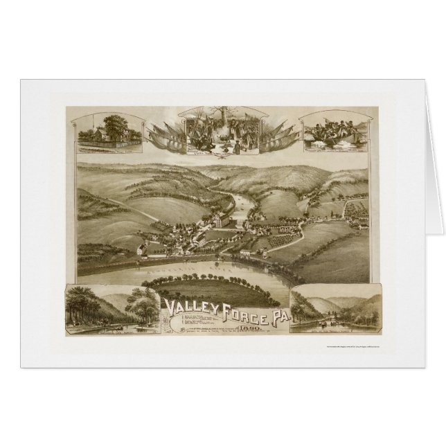 谷の炉、PAのパノラマ式の地図- 1890年 (正面横)