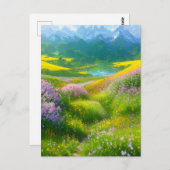 . .谷の牧草地の魅惑的な色 ポストカード (正面/裏面)