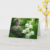 谷の甘く白い鐘花の花束のユリ カード (黄色い花)