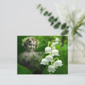 谷の甘く白い鐘花の花束のユリ ポストカード (スタンド正面)