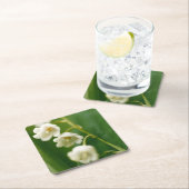 谷の白いユリ(Convallaria majalis) スクエアペーパーコースター (インサイチュ)
