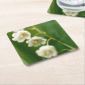 谷の白いユリ(Convallaria majalis) スクエアペーパーコースター (アングル)