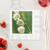 谷の白いユリ(Convallaria majalis) 縁ありランチョンナプキン (インサイチュ)