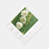 谷の白いユリ(Convallaria majalis) 縁ありランチョンナプキン (角)