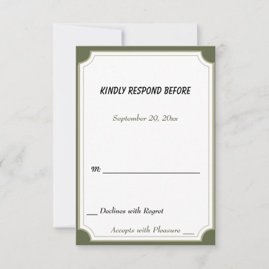 谷の白いユリRSVP 出欠カード (正面)