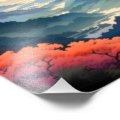 谷の穏やかな夕日 フォトプリント            (角)