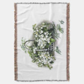 谷の花のバスケットのアフガニスタン人のヴィンテージユリ スローブランケット (正面縦)