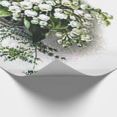 谷の花のバスケットのヴィンテージユリ ラッピングペーパー (角)