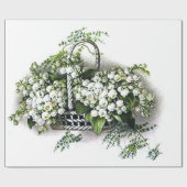 谷の花のバスケットのヴィンテージユリ ラッピングペーパー (フラット)