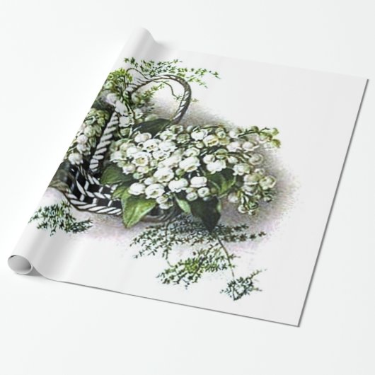 谷の花のバスケットのヴィンテージユリ ラッピングペーパー (アンロールド)