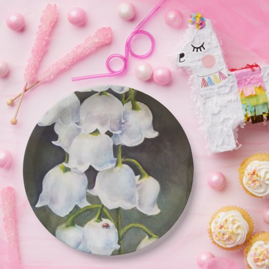 谷の花の春のパーティーの美しいユリ ペーパープレート (パーティー)