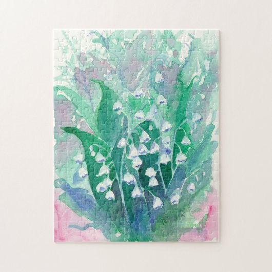 谷の花の白いユリ ジグソーパズル (縦)