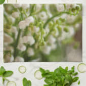 谷の花の花束のスケッチのユリ キッチンタオル (折り畳み)