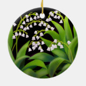 谷の花模様カットのユリ セラミックオーナメント (裏面)