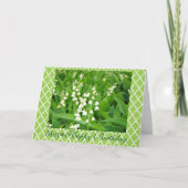 谷の誕生日の5月の素晴らしく白いユリ カード (正面)