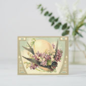 谷の鳴き鳥のイースターエッグのクロッカスユリ シーズンポストカード (スタンド正面)