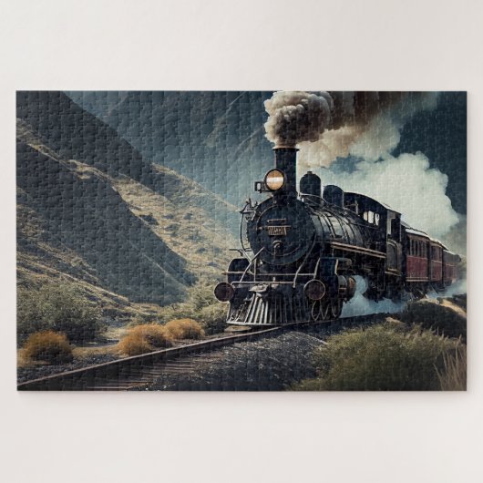 谷を素晴らし通る蒸気列車旅行 ジグソーパズル (横)